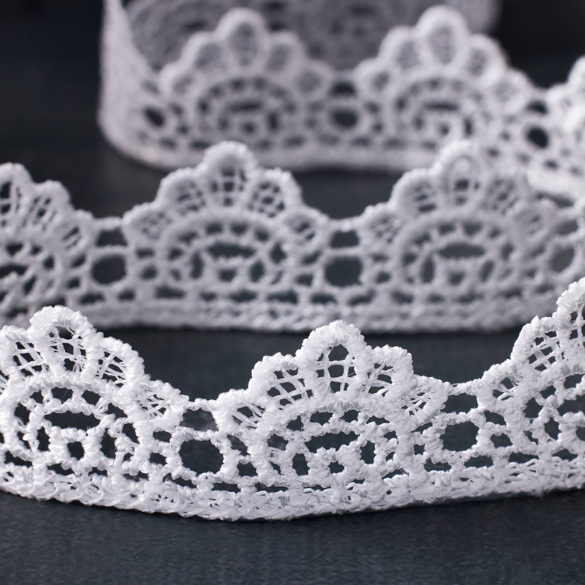 12 Pack: 7/8" x 2yd. Lace Scallop Ribbon by Celebrate It®